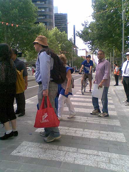 Pedestrians and cyclists still cross paths